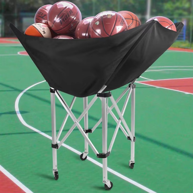 Sports Equipment Cart - Carrello Portapalloni Pieghevole Portatile in Alluminio